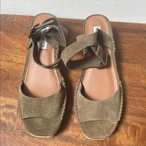 Steve Madden Elody Green Espadrilles Suede Casual